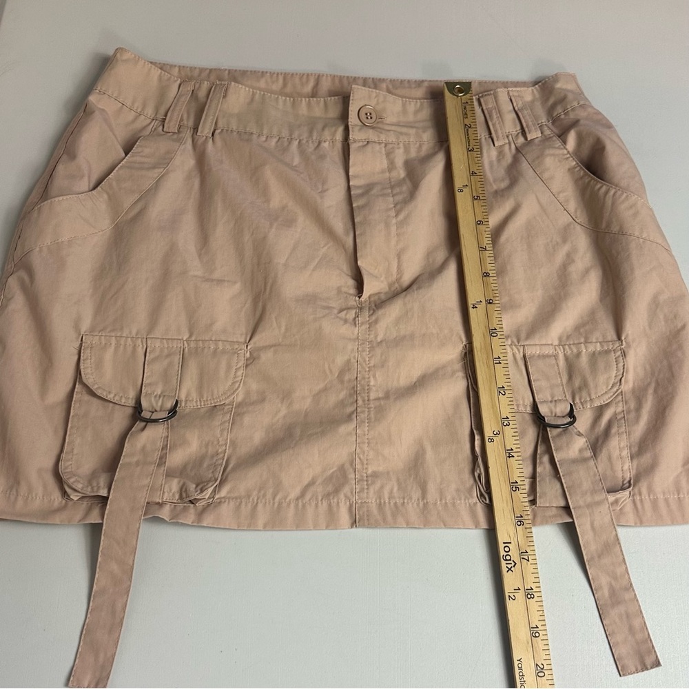 Vintage Y2K Charlotte Russe Tan Classic Utility Cargo Mini Skirt Size XL - Picture 5 of 9